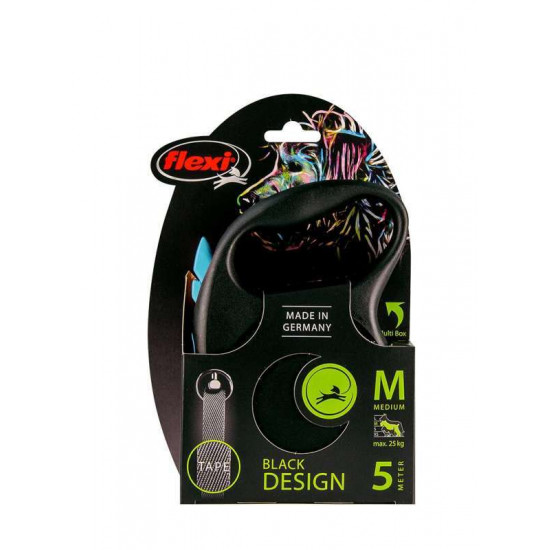 Flexi Black Design M - A lead roulette for dogs of average breeds, a tape (5 m, up to 25 kg) Flexi Black Design M - A lead roulette for dogs of average breeds, a tape (5 m, up to 25 kg)