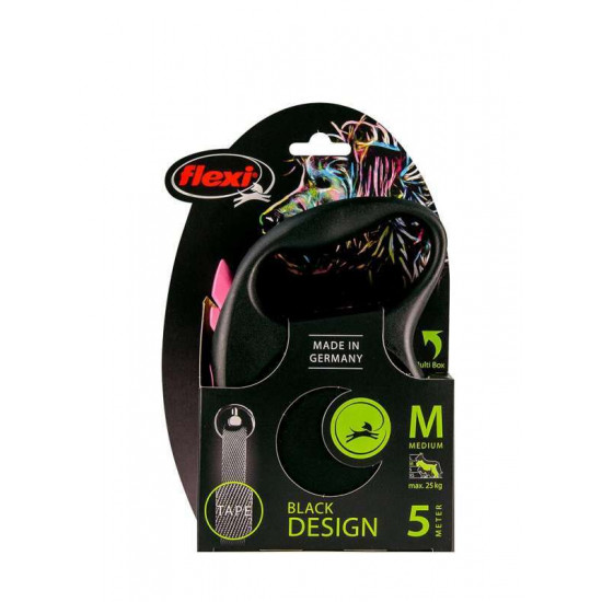 Flexi Black Design M - A lead roulette for dogs of average breeds, a tape (5 m, up to 25 kg) Flexi Black Design M - A lead roulette for dogs of average breeds, a tape (5 m, up to 25 kg)