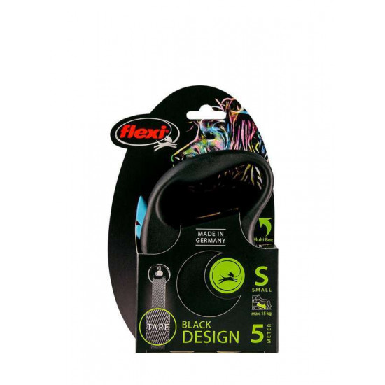 Flexi (Флекси) Black Design S - Поводок-рулетка для собак мелких и средних пород, лента (5 м, до 15 кг) Flexi (Флекси) Black Design S - Поводок-рулетка для собак мелких и средних пород, лента (5 м, до 15 кг)