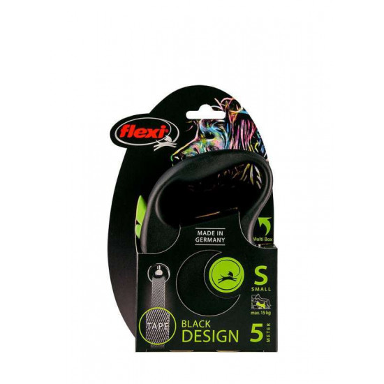 Flexi (Флекси) Black Design S - Поводок-рулетка для собак мелких и средних пород, лента (5 м, до 15 кг) Flexi (Флекси) Black Design S - Поводок-рулетка для собак мелких и средних пород, лента (5 м, до 15 кг)
