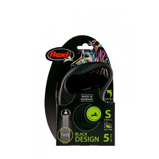 Flexi (Флекси) Black Design S - Поводок-рулетка для собак мелких и средних пород, лента (5 м, до 15 кг) Flexi (Флекси) Black Design S - Поводок-рулетка для собак мелких и средних пород, лента (5 м, до 15 кг)