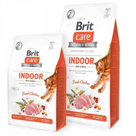 Brit Care (Care Is shaven) Cat Grain-Free Indoor Anti-stress - Dry bezzernovy a forage with chicken for the adult cats living in the room Brit Care (Care Is shaven) Cat Grain-Free Indoor Anti-stress - Dry bezzernovy a forage with chicken for the adult cats living in the room