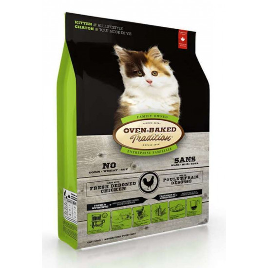 Oven-Baked Tradition Chicken Formula Kitten - A dry feed with fresh meat of chicken for kittens of all breeds Oven-Baked Tradition Chicken Formula Kitten - A dry feed with fresh meat of chicken for kittens of all breeds