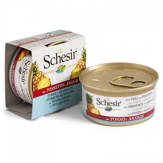 Schesir (Шезир) Tuna & Pineapple - Консервированный корм с тунцом и ананасом для взрослых котов (кусочки в желе) Schesir (Шезир) Tuna & Pineapple - Консервированный корм с тунцом и ананасом для взрослых котов (кусочки в желе)