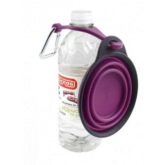 Dexas (Дексас) Travel Cup with Bottle Holder & Carabiner - Миска складная для путешествий для котов и собак Dexas (Дексас) Travel Cup with Bottle Holder & Carabiner - Миска складная для путешествий для котов и собак