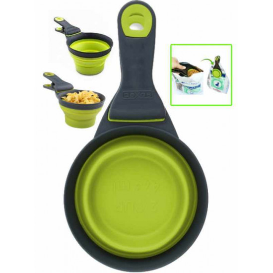 Dexas (Дексас) Collapsible KlipScoop - Мерный стакан складной на клипсе для собак и кошек Dexas (Дексас) Collapsible KlipScoop - Мерный стакан складной на клипсе для собак и кошек