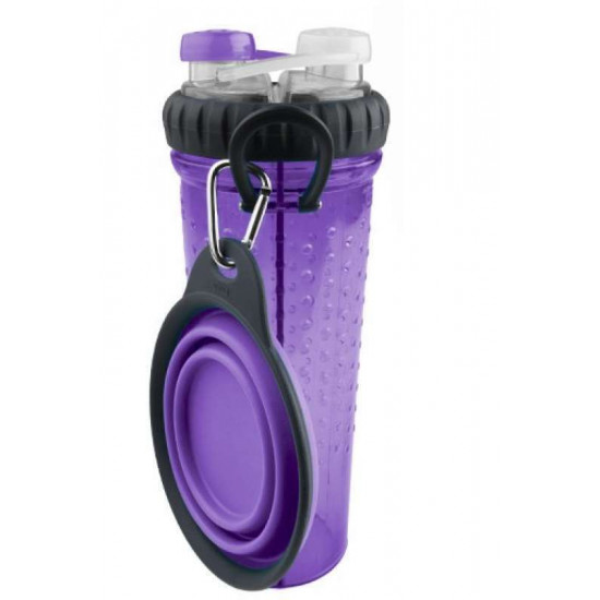 Dexas (Дексас) H-DuO with Companion Cup - Двойная бутылка для воды со складной миской для собак и кошек Dexas (Дексас) H-DuO with Companion Cup - Двойная бутылка для воды со складной миской для собак и кошек