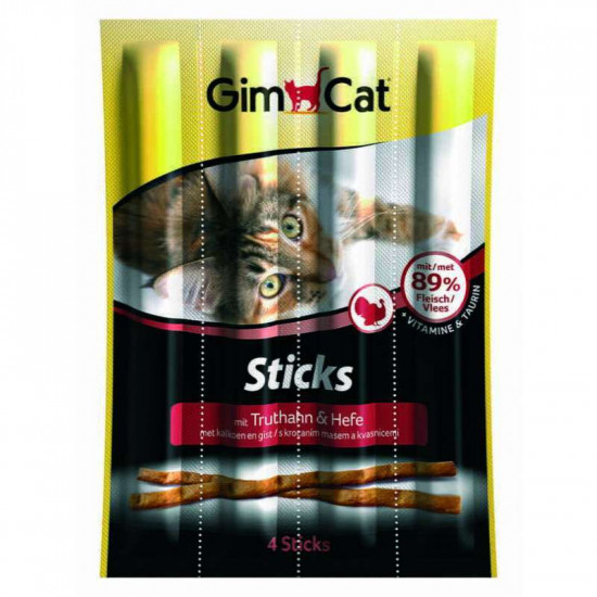 GimСat (ДжимКэт) Sticks - Лакомство с индейкой и дрожжами для кошек GimСat (ДжимКэт) Sticks - Лакомство с индейкой и дрожжами для кошек