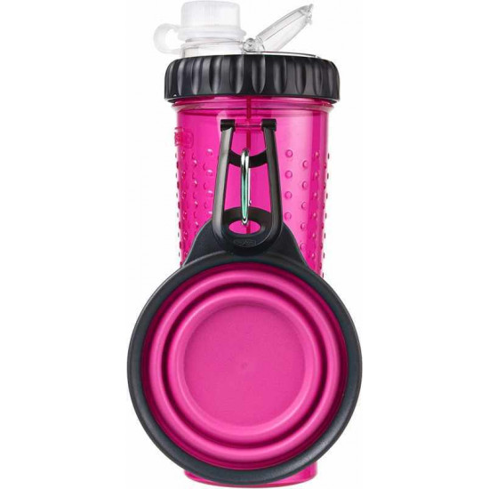 Dexas Snack DuO - Butylka double for water and a forage or delicacies with a folding bowl Dexas Snack DuO - Butylka double for water and a forage or delicacies with a folding bowl