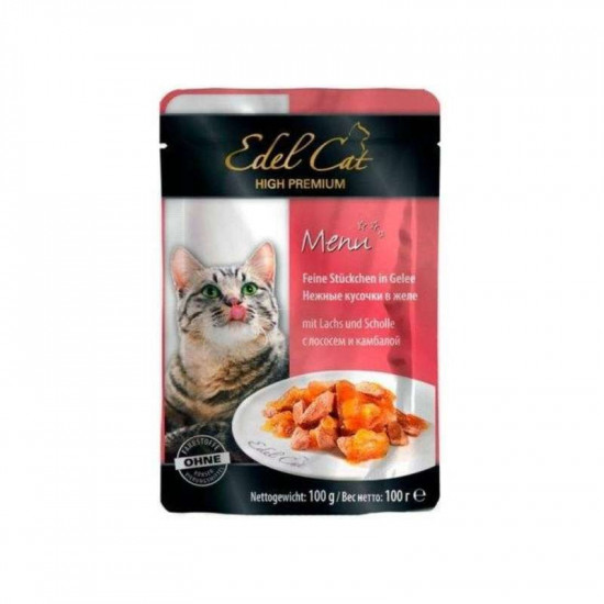Edel (Едел) Cat Menu - Пауч с лососем и камбалой в нежном желе для кошек Edel (Едел) Cat Menu - Пауч с лососем и камбалой в нежном желе для кошек