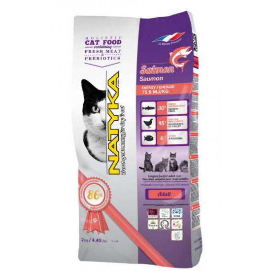 Natyka Cats Adult Salmon - A semi-damp forage with a salmon for cats Natyka Cats Adult Salmon - A semi-damp forage with a salmon for cats