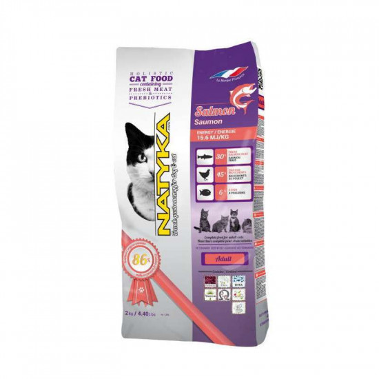 Natyka Cats Adult Salmon - A semi-damp forage with a salmon for cats Natyka Cats Adult Salmon - A semi-damp forage with a salmon for cats