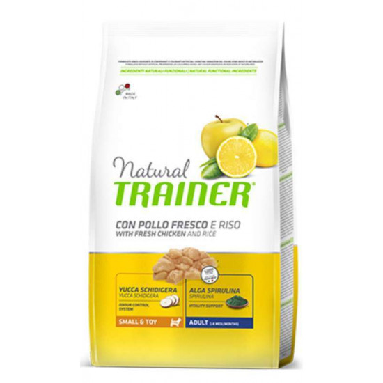 Trainer Natural Adult Mini Con Pollo Fresco, Riso & Aloe Vera - A forage with chicken, rice and an aloe belief for adult dogs pass breeds Trainer Natural Adult Mini Con Pollo Fresco, Riso & Aloe Vera - A forage with chicken, rice and an aloe belief for adult dogs pass breeds