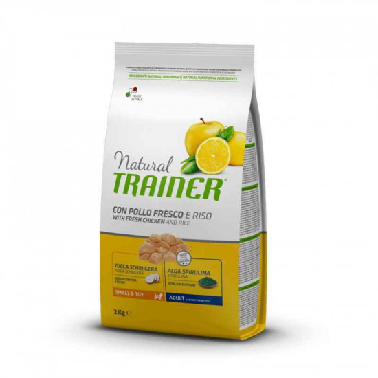 Trainer Natural Adult Mini Con Pollo Fresco, Riso & Aloe Vera - A forage with chicken, rice and an aloe belief for adult dogs pass breeds Trainer Natural Adult Mini Con Pollo Fresco, Riso & Aloe Vera - A forage with chicken, rice and an aloe belief for adult dogs pass breeds