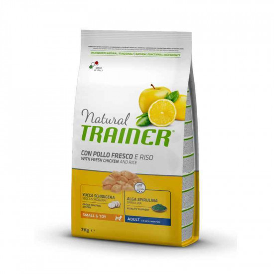 Trainer Natural Adult Mini Con Pollo Fresco, Riso & Aloe Vera - A forage with chicken, rice and an aloe belief for adult dogs pass breeds Trainer Natural Adult Mini Con Pollo Fresco, Riso & Aloe Vera - A forage with chicken, rice and an aloe belief for adult dogs pass breeds