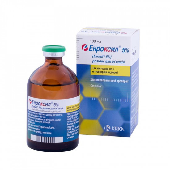 Enroxil (Енроксил) by KRKA 5% - Антибактеріальний препарат Енроксил 5% (розчин для ін'єкцій) Enroxil (Енроксил) by KRKA 5% - Антибактеріальний препарат Енроксил 5% (розчин для ін'єкцій)