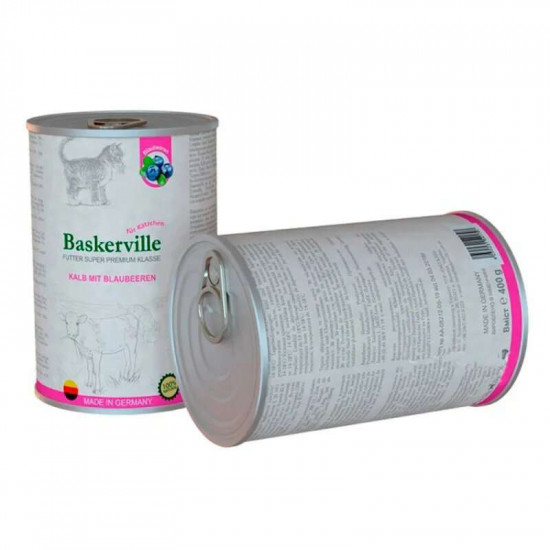 Baskerville Kalb Mit Blaubeeren - A tinned forage of a super-premium class with veal and bilberry for kittens of all breeds Baskerville Kalb Mit Blaubeeren - A tinned forage of a super-premium class with veal and bilberry for kittens of all breeds