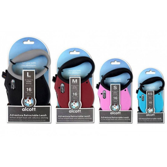 Alcott (Алкотт) Adventure Retractable Leashes - Повідець-рулетка для собак зі світловідбиваючою ниткою в стрічці Alcott (Алкотт) Adventure Retractable Leashes - Повідець-рулетка для собак зі світловідбиваючою ниткою в стрічці