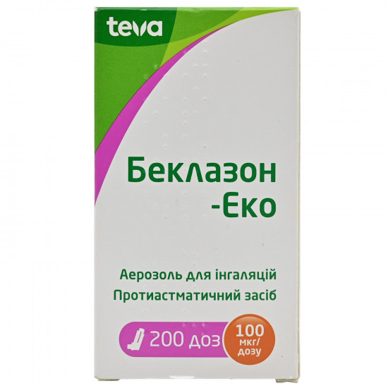 Беклазон-Еко аер. д/інг. 100мкг/доза балон 200доз Беклазон-Еко аер. д/інг. 100мкг/доза балон 200доз