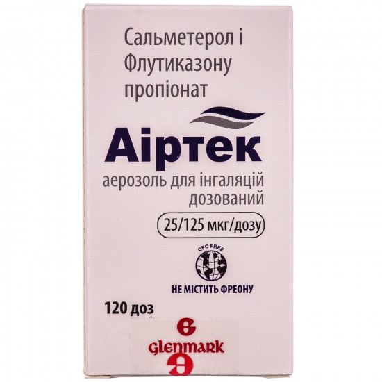 Аіртек аер. д/інг. доз. 25/125мкг/доза конт. 120доз Аіртек аер. д/інг. доз. 25/125мкг/доза конт. 120доз