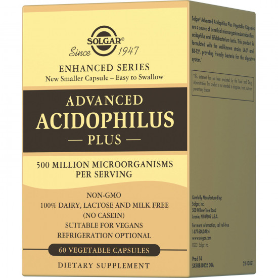 Atsidofilus Plus of SOLGAR (Solgar) of the capsule as additional source bifido and lactobacilli bottle of 60 pieces Atsidofilus Plus of SOLGAR (Solgar) of the capsule as additional source bifido and lactobacilli bottle of 60 pieces