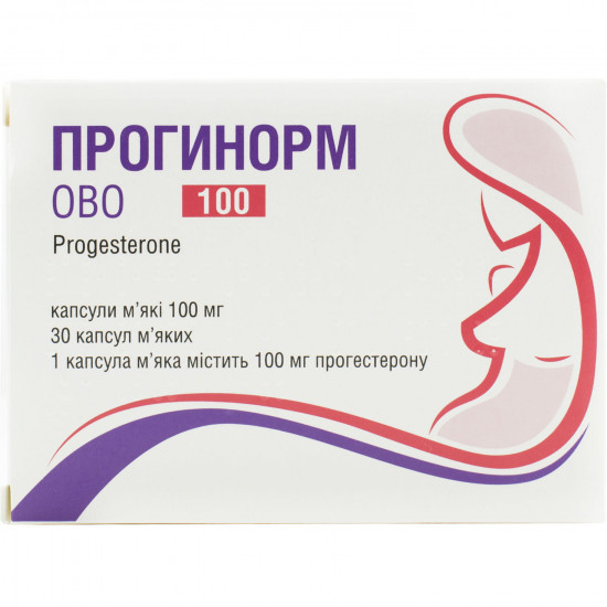 Прогінорм Ово капс. м'які 100мг №30 Прогінорм Ово капс. м'які 100мг №30