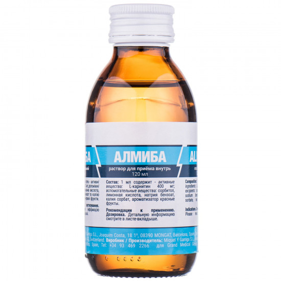 Almiba solution oral source of a L-carnitine bottle of 120 ml Almiba solution oral source of a L-carnitine bottle of 120 ml