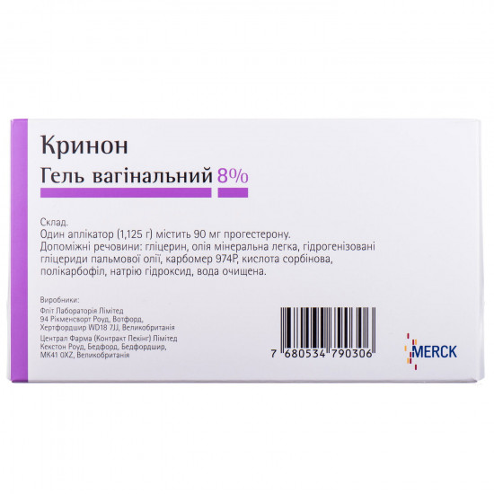 Krinon gel of vaginas. 8% applik. No. 15 Krinon gel of vaginas. 8% applik. No. 15