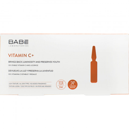 Ампулы-концентрат для лица BABE LABORATORIOS (Бабе Лабораториос) Vitamin C+ для депигментации с антиоксидантным эффектом по 2 мл 10 шт Ампулы-концентрат для лица BABE LABORATORIOS (Бабе Лабораториос) Vitamin C+ для депигментации с антиоксидантным эффектом по 2 мл 10 шт