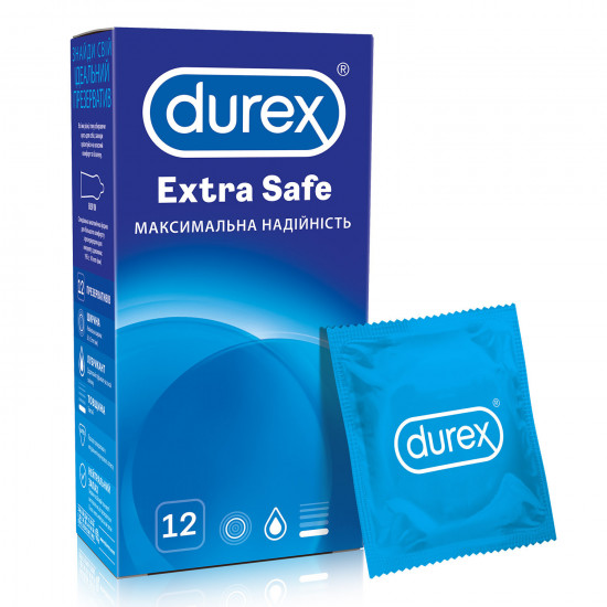 Презервативы латексные с силиконовой смазкой DUREX (Дюрекс) Extra Safe максимальная надежность 12 шт Презервативы латексные с силиконовой смазкой DUREX (Дюрекс) Extra Safe максимальная надежность 12 шт