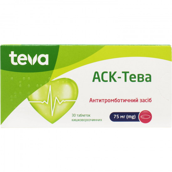 ASK-Teva of the tab. kishechnorast. 75 mg No. 30 ASK-Teva of the tab. kishechnorast. 75 mg No. 30