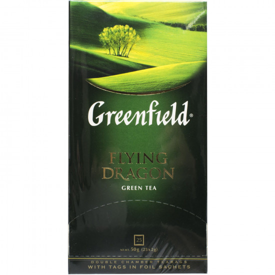 Чай зеленый GREENFIELD (Гринфилд) Flying Dragon в фильтр-пакетах по 2 г 25 шт Чай зеленый GREENFIELD (Гринфилд) Flying Dragon в фильтр-пакетах по 2 г 25 шт