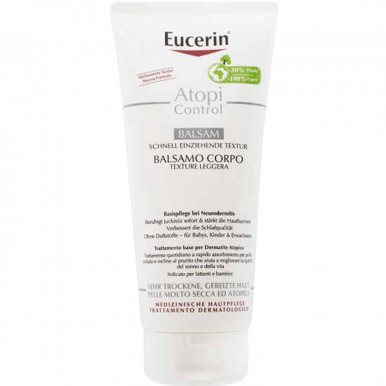 Balm for a body of EUCERIN (Yutserin) of AtopiControl (Atopicontrol) for dry and atopic skin of 200 ml Balm for a body of EUCERIN (Yutserin) of AtopiControl (Atopicontrol) for dry and atopic skin of 200 ml