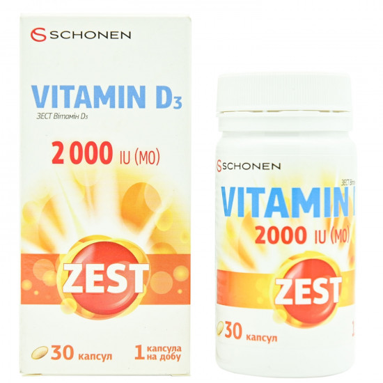 Вітаміни ZEST (Зест) Vitamin D3 (Вітамін D3) 2000 капсули 30 шт Вітаміни ZEST (Зест) Vitamin D3 (Вітамін D3) 2000 капсули 30 шт