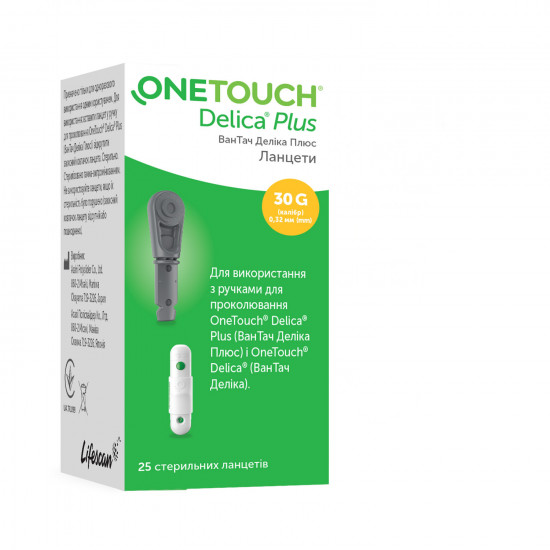 Lancets of One Touch Delica Plus (Van Touch Delika Plus) of 25 pieces Lancets of One Touch Delica Plus (Van Touch Delika Plus) of 25 pieces