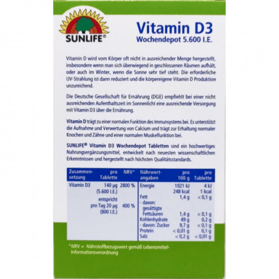 Вітаміни SUNLIFE (Санлайф) Vitamin D3 5600 IE таблетки 20 шт Вітаміни SUNLIFE (Санлайф) Vitamin D3 5600 IE таблетки 20 шт