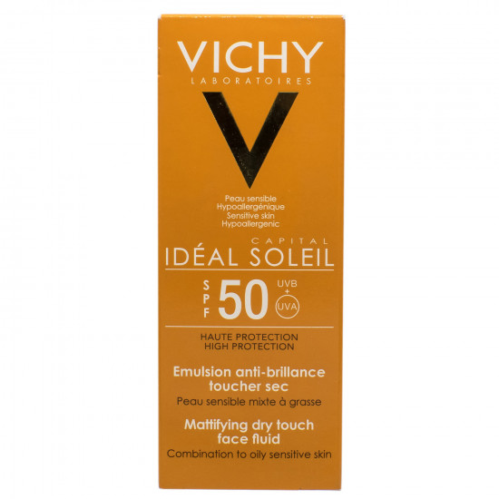 Эмульсия солнцезащитная VICHY (Виши) Идеаль Солей матирующая для жирной кожи SPF 50 50 мл Эмульсия солнцезащитная VICHY (Виши) Идеаль Солей матирующая для жирной кожи SPF 50 50 мл