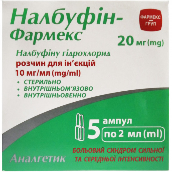Nalbufin-Pharmex solution for infection. 10mg/ml amp. 2 ml No. 5 Nalbufin-Pharmex solution for infection. 10mg/ml amp. 2 ml No. 5