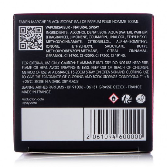 Fabien Marche Black Black Storm the Perfumed water of men's, 100 ml Fabien Marche Black Black Storm the Perfumed water of men's, 100 ml
