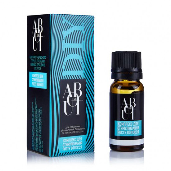 Active complex for stimulation of growth of hair of ABOUT Hair for strengthening of effect of shampoos, balms and masks for hair, 7 ml Active complex for stimulation of growth of hair of ABOUT Hair for strengthening of effect of shampoos, balms and masks for hair, 7 ml