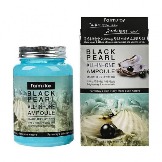Ампульна сироватка для обличчя FarmStay Black Pearl All-In-One Ampoule з екстрактом чорної перли, 250 мл Ампульна сироватка для обличчя FarmStay Black Pearl All-In-One Ampoule з екстрактом чорної перли, 250 мл
