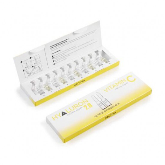 Ampoules for intesivny therapy of face skin of Alcina Hyaluron 2.0 & Vitamin C, 10*1 ml Ampoules for intesivny therapy of face skin of Alcina Hyaluron 2.0 & Vitamin C, 10*1 ml