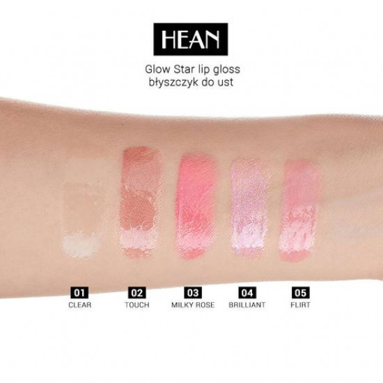 Hean Glow Star Lip Gloss 01 Clear lip gloss, 7.5 ml Hean Glow Star Lip Gloss 01 Clear lip gloss, 7.5 ml