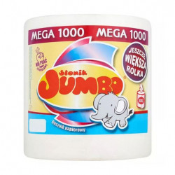 Бумажное полотенце Slonik Jumbo XXL белое, 2х-слойное, 1000 отрывов, 1 шт