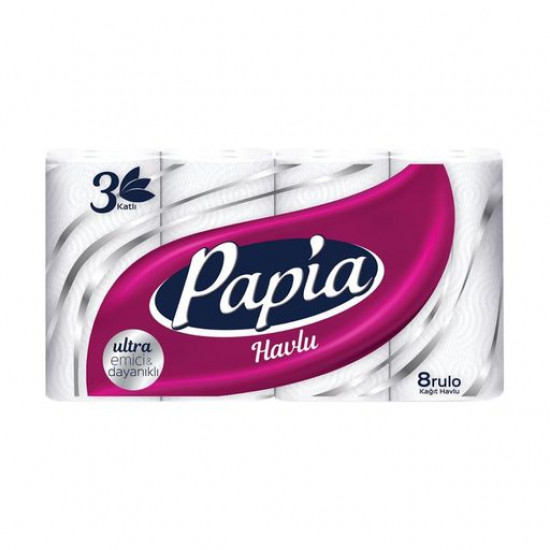 3-layer Papia paper towels, 85 separations, 8 pieces 3-layer Papia paper towels, 85 separations, 8 pieces