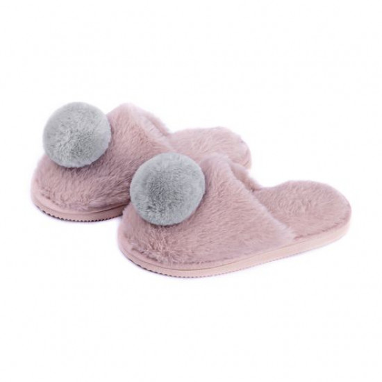 Дитячі кімнатні тапочки Twins HS-Lux закриті, хутряні, з помпоном, рожеві, розмір 34-35 Дитячі кімнатні тапочки Twins HS-Lux закриті, хутряні, з помпоном, рожеві, розмір 34-35