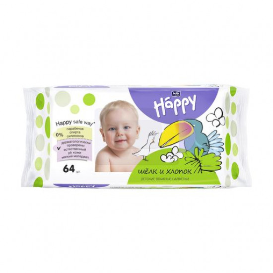 Детские влажные салфетки Bella Baby Happy Silk & Cotton, 64 шт
Детские влажные салфетки Bella Baby Happy Silk & Cotton, 64 шт