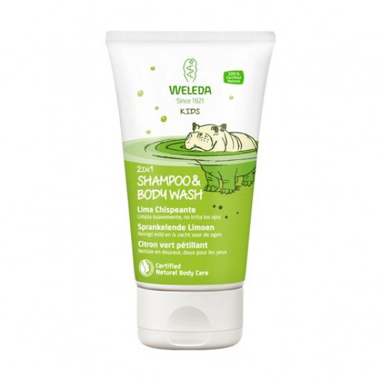 Children's shampoo-gel 2 in 1 for hair and a body of Weleda Kids Shower & Shampoo Lyme, 150 ml Children's shampoo-gel 2 in 1 for hair and a body of Weleda Kids Shower & Shampoo Lyme, 150 ml