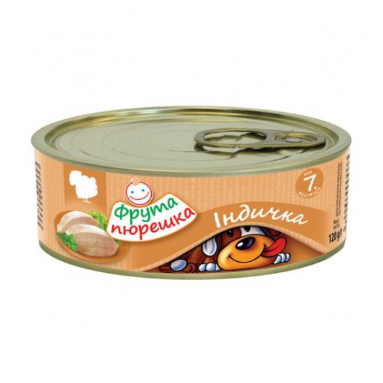 Детское мясное пюре Фрута пюрешка Индейка, с 7 месяцев, 120 г
Детское мясное пюре Фрута пюрешка Индейка, с 7 месяцев, 120 г