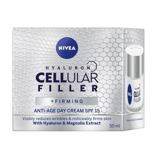 Дневной крем для кожи лица NIVEA Hyaluron Cellular Filler SPF 15 антивозрастной против морщин, 50 мл
Дневной крем для кожи лица NIVEA Hyaluron Cellular Filler SPF 15 антивозрастной против морщин, 50 мл